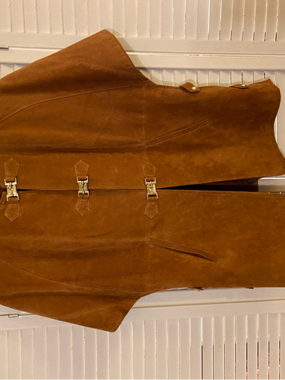 Soft Surroundings Suede Cape in Cognac Brown
